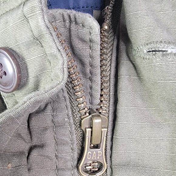 Baby Gap Jacket Toddler 5t Military Style Green Cotton Hood Zipper & Buttons - Picture 4 of 9